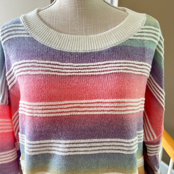SHEIN Curve Plus EZ Wear Striped Pattern Ombre Drop Shoulder Sweater Size 2x - Picture 6 of 7
